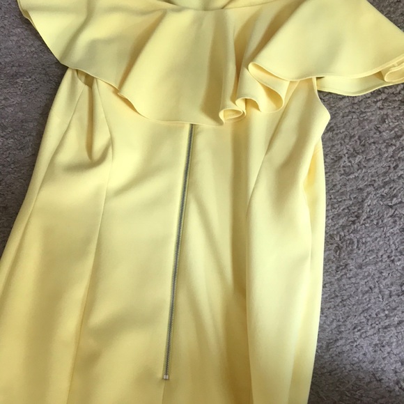 Antonio Melani yellow off the should lines dress - Picture 6 of 7